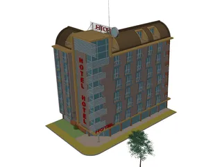 Small Passanger Hotel (Sofia, Bulgaria) 3D Model