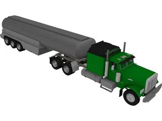 Ford Semi Truck with Tanker Trailer 3D Model
