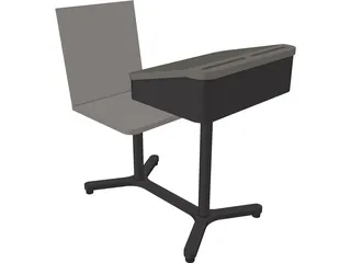 School Desk 3D Model
