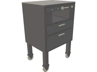 Hospital Bedside Console 3D Model