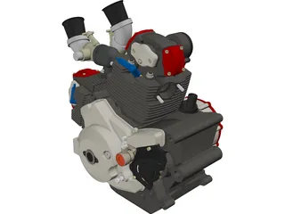 Honda CBR Blackbird 1100DS Engine 3D Model