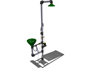 Safety Shower and Eye Wash 3D Model