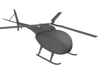 Hughes 500 3D Model