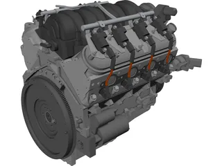 GM LS3 Engine 3D Model