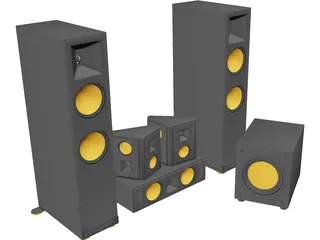 Home Theater Speaker System 3D Model