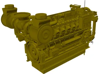 Caterpillar C35 Engine 3D Model