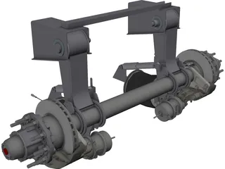 Truck Axle with Brakes 3D Model