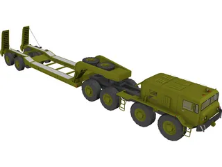MAZ 543 with Transport Trailer 3D Model