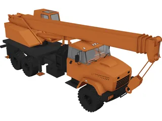 KrAZ 63221 with KTA-25 Crane 3D Model