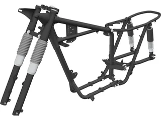 Triumph T120 Motorcycle Frame (1968) 3D Model