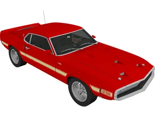 Ford Mustang GT500 (1969) 3D Model