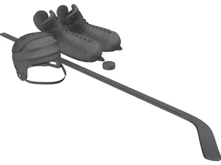 Hockey Equipment 3D Model