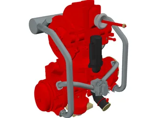 2CV Engine 3D Model