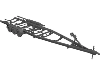 Car Boat Trailer 3D Model