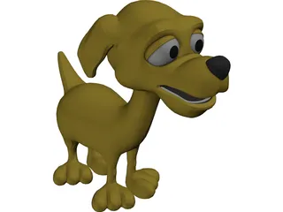 Happy Dog Cartoon 3D Model