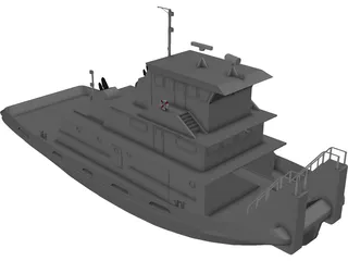 Tug-Push Boat 3D Model