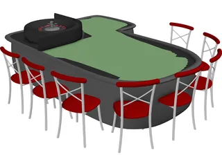 Roulette Table 3D Model