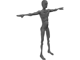 Old Skinny Man  3D Model