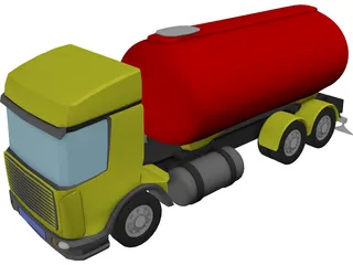 DAF Tanker Straight Truck 3D Model