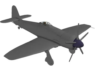 Hawker Sea Fury 3D Model