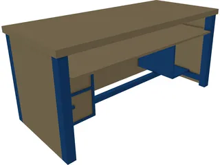 Desk School 3D Model