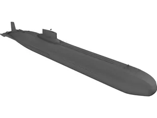 Typhoon Class (Type 941) Submarine 3D Model