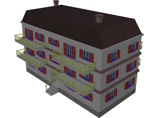 Apartment Building 3D Model