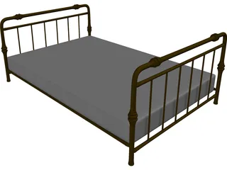 Bronze Bed 3D Model