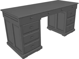 Wood Desk 3D Model