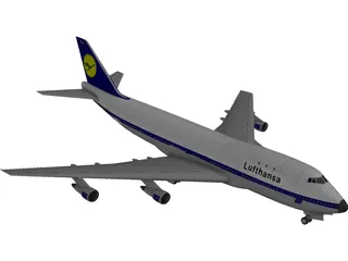 Boeing 747-400 Lufthansa 3D Model