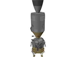 Apollo Pack Service + LEM 3D Model