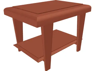 Wooden End Table 3D Model