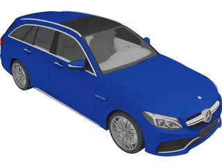 Mercedes-Benz C63 AMG W205 Estate (2015) 3D Model