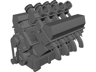 Ford 6L V8 Motor 3D Model