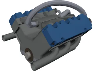 V6 Engine 3D Model