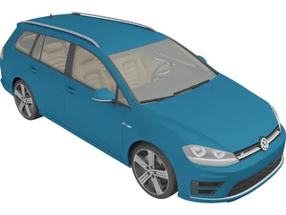 Volkswagen Golf R Variant (2015) 3D Model