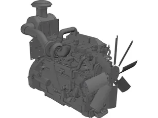 Cummins K19 Diesel Engine 3D Model