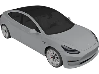 Tesla Model 3 (2018) 3D Model