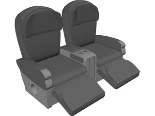 Seats Airplane 3D Model