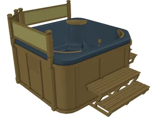 Outdoor Hot Tub Model 3D Model