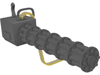 Hand-Held MiniGun 3D Model