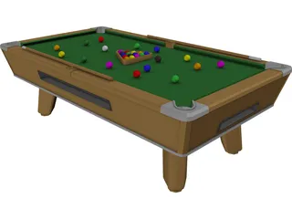 Indoor Pool Table 3D Model