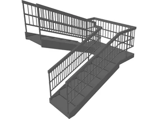 Double Staircase 3D Model