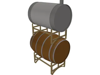 Wine Barrels 3D Model