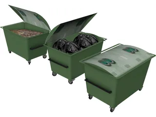 Plastic Dumpsters 3D Model