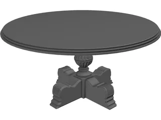 Carved Dining Table 3D Model