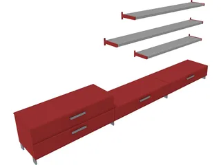 Bookcase 3D Model