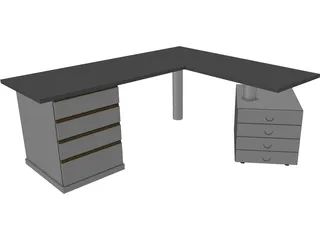 Work Desk 3D Model