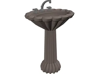 Pedestal Sink 3D Model