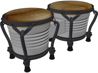 Bongos Pair 3D Model